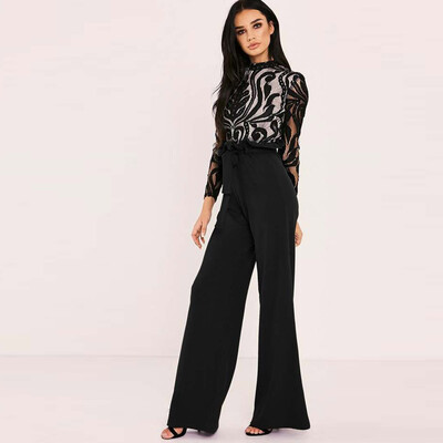

Woman High Waist Solid With Belt Long Bodycon Pants Casual Clubwear
