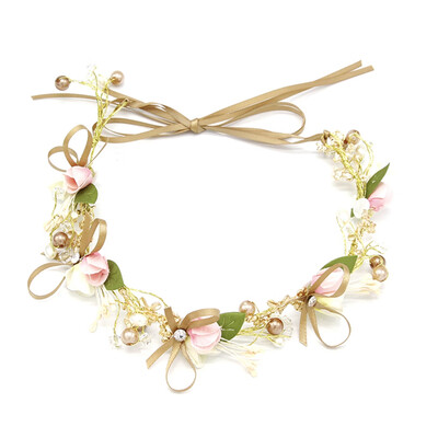 

1Pc Handmade Bow Flower Bride Bridesmaid Childrens Wreath Headband