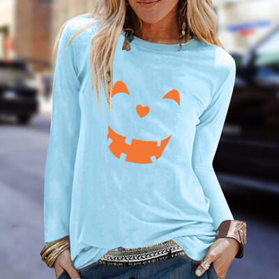 

Tailored Womens Casual Print Shirts O-Neck Long Sleeve Top Loose T-Shirt Blouse