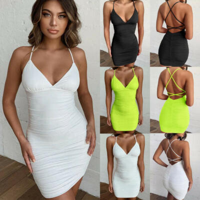

UK Women Bandage Bodycon Sleeveless Evening Party Cocktail Club Short Mini Dress