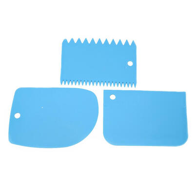 

3pcs Plastic Dough Icing Fondant Scraper Cake Decorating Baking Tool