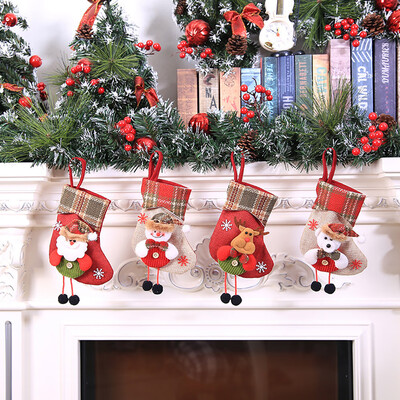 

Tailored Christmas Stocking Mini Sock Santa Claus Candy Gift Bag Xmas Tree Hanging Decor