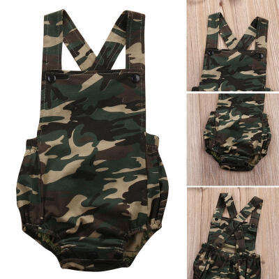 

Cotton Newborn Infant Baby Girl Boy Bodysuit Romper Camouflage Sunsuit Outfits