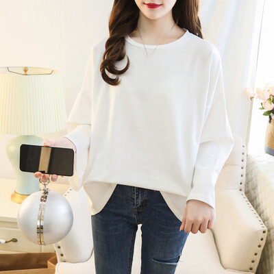 

2019 Womens Casual Long Sleeve Fit Round Neck Loose T Shirt Blouse Tops