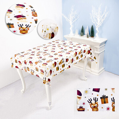 DIY Christmas Printed Tablecloth Creative PVC Tablecloth Disposable Tablecloth