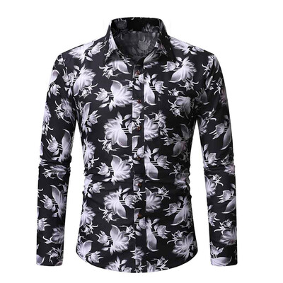 

Tailored Mens Printed Casual Button Down Long Sleeve Shirt Top Blouse