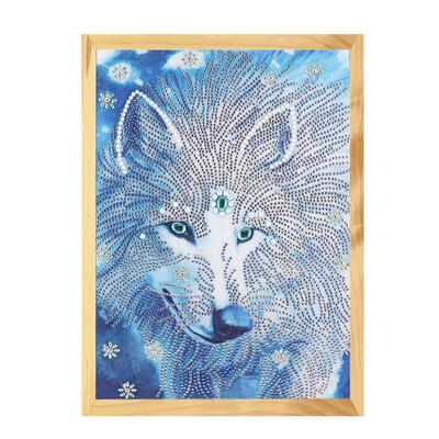 

Greensen DIY 5D Rhinestone Painting Full Drill Wolf Pattern Cross Stitch Kit Set Home Decoration