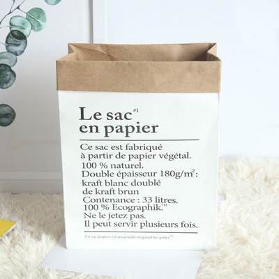 

Toponeto Cute Storage Bag Kraft Paper Laundry Bag Baby Kids Toys Fruit Flower Storage Bag