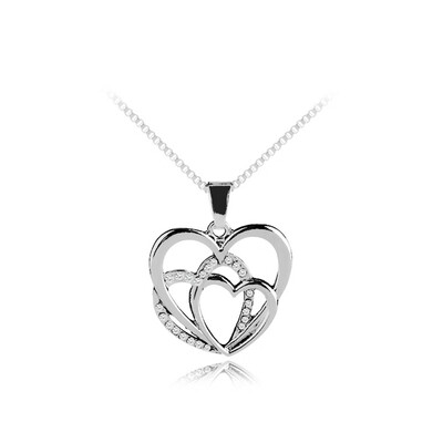 

Stainless Steel Love Heart Pendant Chain Necklace Mothers Day Gift from Daughter Son
