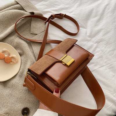 

Korean version of a small bag early autumn simple sanding small square bag new 2019 womens bag single shoulder bag oblique satche