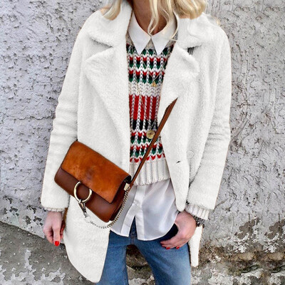 

Roseonmyhand Winter Warm Coats&Jackets Women Casual Lapela Collar Long Sleeve Overcoat