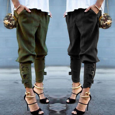 

Women&acutes High Waist Skinny Pencil Pants Ripped Jeans Slim Casual Stretch Trousers