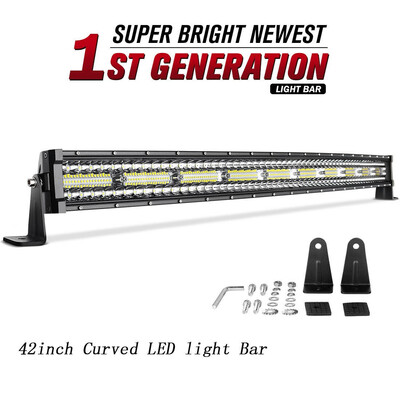 

42 inch 1050W Curved LED Light Bar 3 TRI-ROW Combo Off-road Driving Work MPV 42"