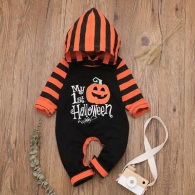 

Halloween Newborn Baby GIirls Boys Pumpkin Hood Romper Jumpsuit Outfit Clothes