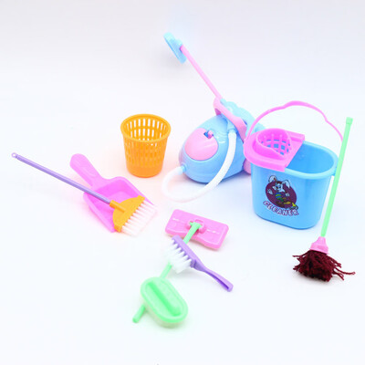 

YIWULADolls Pretend Play Toy Cleaning Kit for Dolls1 Set9 pcs Color Random