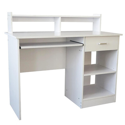 

Computer Desk Home Office Workstation Laptop Table Drawer Shelf Furniture White