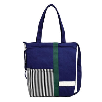 

Canvas Shoulder Messenger Handbags Women Striped Vertical Square Totes