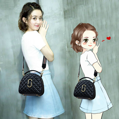 

Viney Korean leather handbag female wild Messenger shoulder bag fashion rhombic small bag handbag black