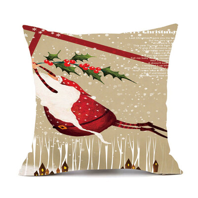 

Tailored Merry Christmas Pillow Cases Cotton Linen Sofa Cushion Cover Home Decor