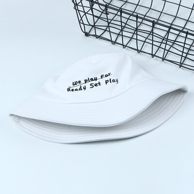 

Hat female spring&summer fashion sun hat letters embroidered fisherman hat students travel leisure Joker Sun Hat