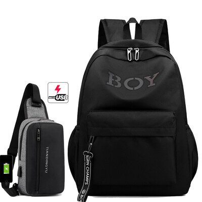 

Luminous gradient schoolbag mens shoulders junior high school students Korean backpack high school students large capacity mens