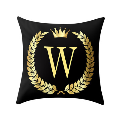 

〖Follure〗Pillow Cover Black&Gold Letter Pillowcase Sofa Cushion Cover Home Decor