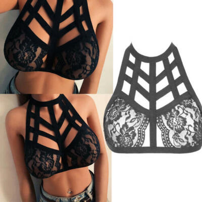 

US 1pc Women Lace Sheer Floral Unpadded Bra Bralette Crop Top Clubwear Clothes