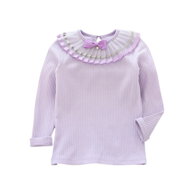 

Autumn Baby Girl T-Shirts Cute Long Sleeve Solid Pattern T-Shirts Kids Tops T-Shirts Casual Blouse