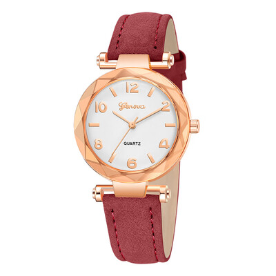

RM Fashion Women s Leather Band Geneva Analog Quartz Diamond Wrist Watch Watches