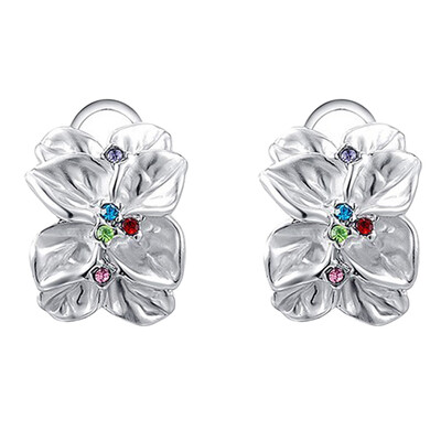 

Austrian Crystal Earrings Latest Rose Rose Petal Earrings Accessories 2PC Petal Gold Diamond Fashion Women Item Crystal