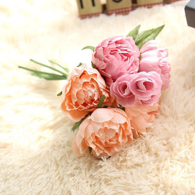 

Artificial Bouquet Fake Peony Flowers Plants 7 Colors Wedding Room Decoration