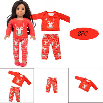 

YIWULA2PC Chirstmas Clothes Dress Hat For 18 Inch American Boy Doll Accessory Girl Toy