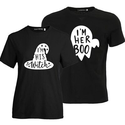 

Yeleo Trosetry His & Her Matching Couple T-Shirt Skull Hand Halloween Matching Set Tees