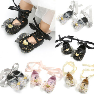 

Newborn Baby Girl Sequins Glitter Crib Shoes Soft Sole Shoes Party Prewalker