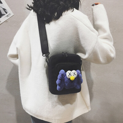 

Cute canvas small bag female 2019 new ins Japanese Harajuku single shoulder Messenger bag cartoon Sesame Street bag tide