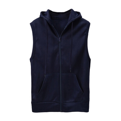 

Gobestart Fashion Men Sleeveless Solid Hooded Waistcoat Slim Jacket Blouse Tops Shirt