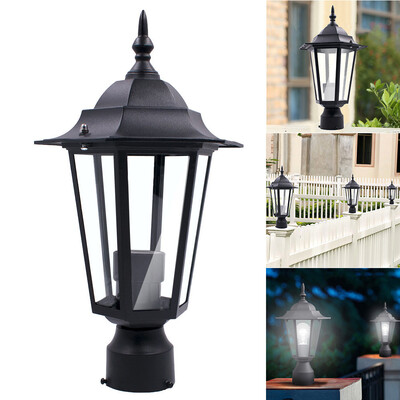 

Gobestart Post Pole Light Outdoor Garden Patio Driveway Yard Lantern Lamp Fixture Black