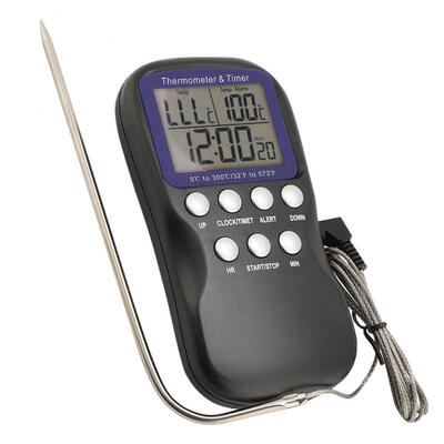 

Greensen Digital Food Thermometer Wire Probe Timer Electronic Temperature Sensor for Barbecue Oven Meat