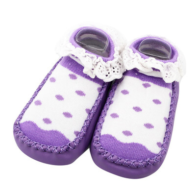 

0-24M Autumn Winter Toddler First Walkers Soft Sole Non-slip Cotton Cartoon Baby Shoes With Lace