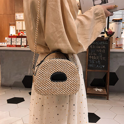 

Tailored Women New Fashion Wild Chain Handbag Messenger Shoulder Bag Weaving Bag