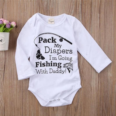 

Newborn kids Boy Girls Fishing Bodysuit Romper Jumpsuit Playsuit Outfits Clothes
