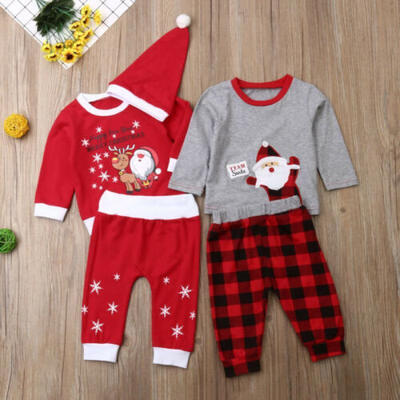 

Newborn Baby Girl Boy Clothes Long Sleeve T-shirt Trousers Xmas Warm Outfit Set