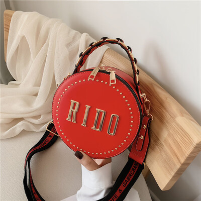 

Qiao Bani 2019 new Korean chic fashion rivet personality small round bag shoulder shoulder diagonal trend handbags
