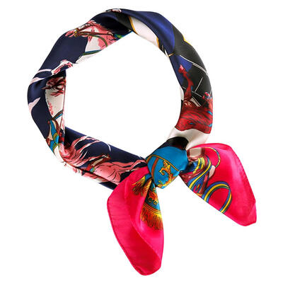 

Fashion Women Print Square Imitate Silk Scarf Kerchief Head Wrap Neck Shawl