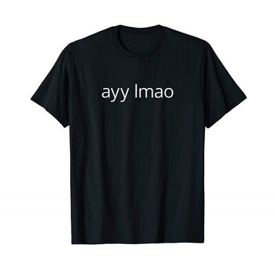 

Funny Black "ayy lmao" Alien T-shirt for Men&Boys