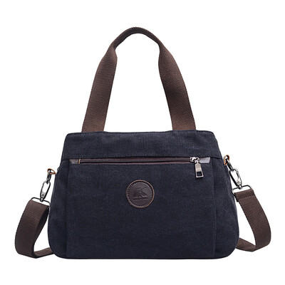 

Canvas Ladies Bag Handbag ladies Korean simple multi-layer small cloth bag recreational light one-shoulder oblique Bag