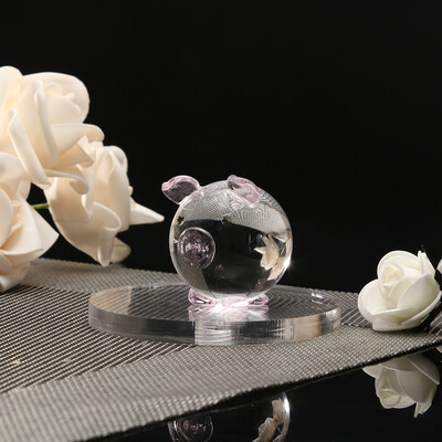 

Gobestart Multi-color Crystal Pig Figurine Mini Animal Collectible Statue Family Decoratio