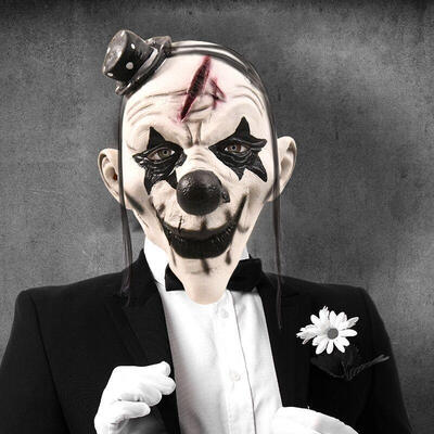 

Deluxe Scary Clown Mask Adult Latex White Hair Halloween Clown Evil Killer