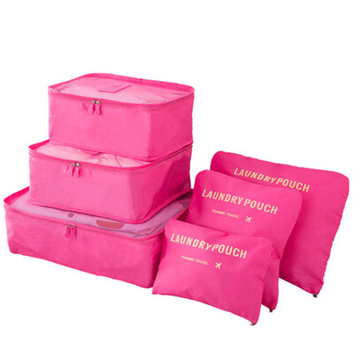 

6 PcsSet Square Travel Luggage Storage Bags Clothes Organizer Pouch Case