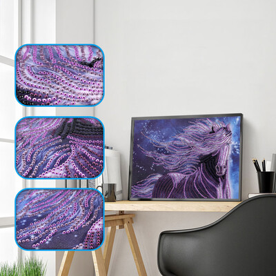 

Gobestart Fluorescent Diamond Painting DIY 5D Partial Drill Cross Stitch Kits Crystal Rhin